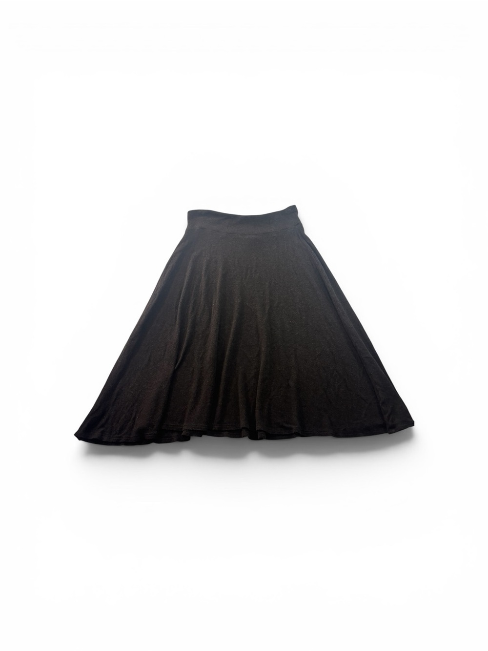 Eileen Fisher Brown Knit Midi A-Line Skirt Size XSmall Viscose Pull On Skirt